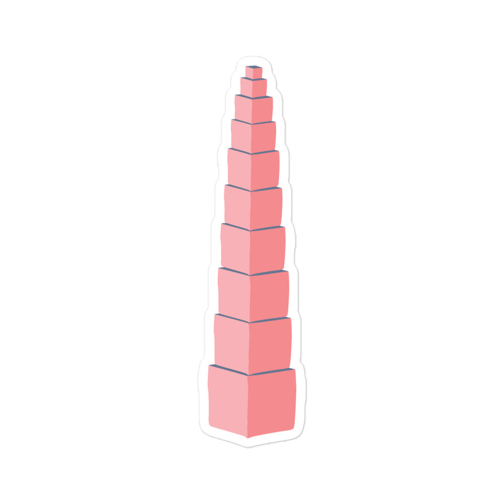 Pink Tower Bubble-free stickers