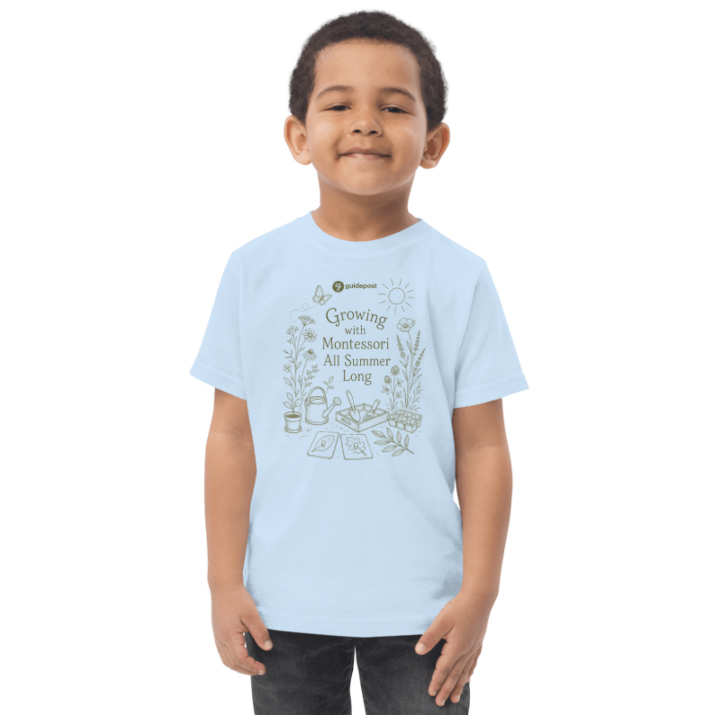 Growing with Montessori All Summer Long - Toddler jersey t-shirt