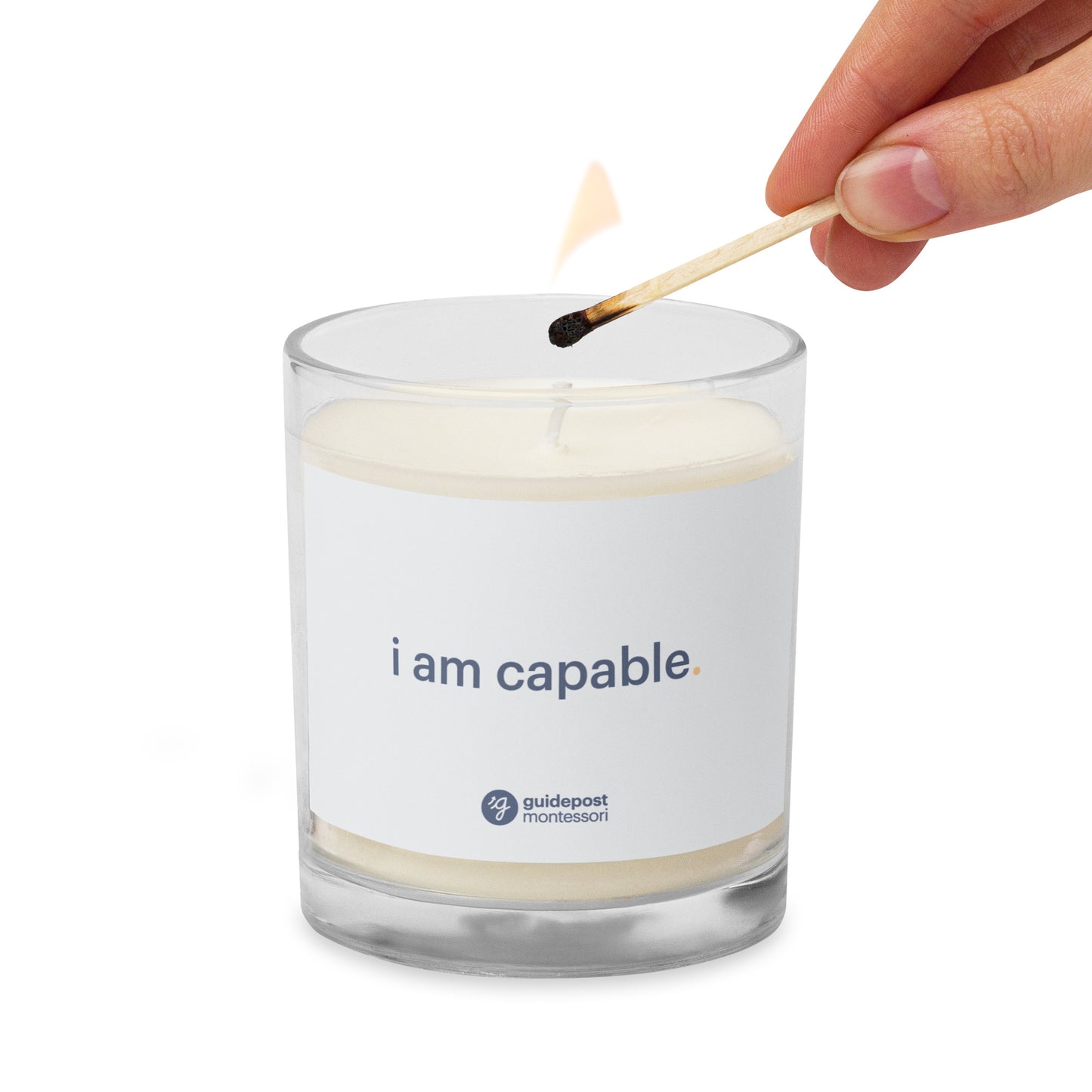 I am capable glass jar soy wax candle